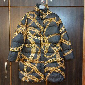 Moschino boutique Chain Print Puffer Jacket Coats Jacket Size US 10